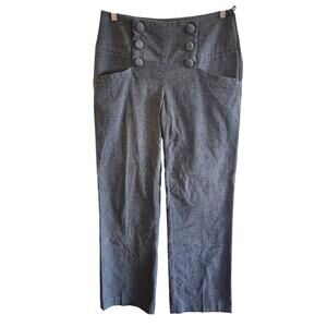 Size 8 – H&M Gray High-Waisted Sailor Wide-Leg Slacks
